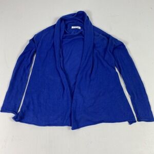 Caroline Grace Cardigan Sweater Womens XS Blue Cashmere  Blend Open Front Knit